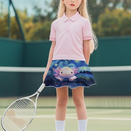 Xpyiqun Tennis Skirt for Girls 5-14 High Waist Athletic Skorts with Pockets Built-in Shorts 2 in 14