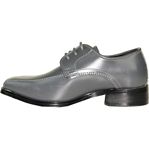 Image of VANGELO Men Dress Shoe TAB and Tux Oxford Formal Tuxedo for Prom Wedding Uniform Medium and Wide Width Black Grey Ivory White Patent