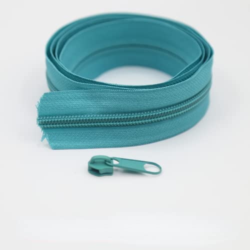 Rollo de cremallera de bobina de nailon de 5/10/20 metros 5# con cinta de cremalleras deslizantes para coser bolsas de ropa Kit de reparación de cremallera accesorios de ropa DIY-LakeBlue275,5#,20 me