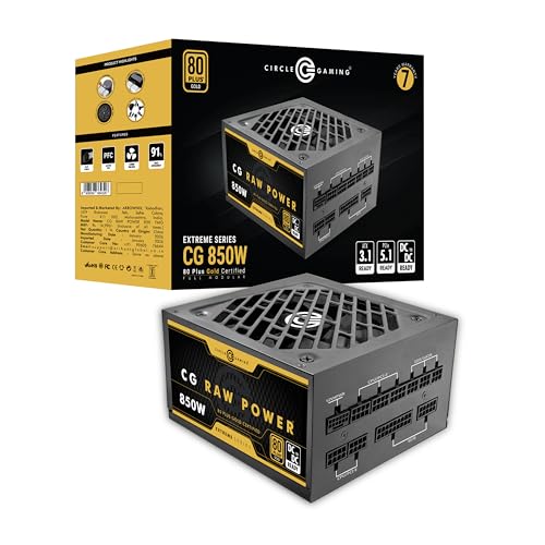CIRCLE COMPLETE TECHNOLOGY Circle CG RAW Power 850W PSU, Gold, ATX - Image 3