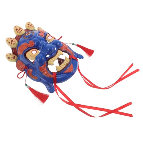 Masque Ethnique Népalais Bleu Idéal pour Fête Carnaval et Jeux de Rôle