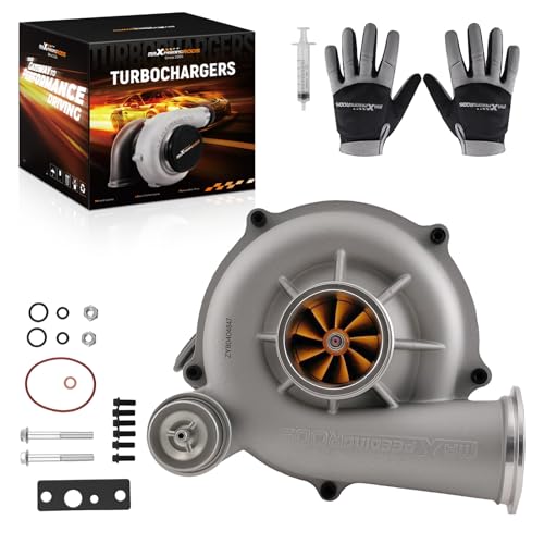 Image of maXpeedingrods Turbo Turbocharger GTP38 for Ford Excursion 2000-2003, F250 F350 F450 F550 Super Duty 1999-2003 V8 7.3L, with Billet Compressor Wheel, 1831383C92, Street PJD Series