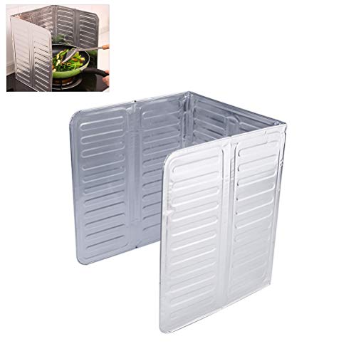 Mandolines 3 Sided Splatter Guard3 Sided Splatter Guard,Kitchen Splatter Guard Oil Splatter Screens for Frying,Oil Insulation Board,Nonstick Oil Splatter Guard Stove Heat Insulati (Silver)