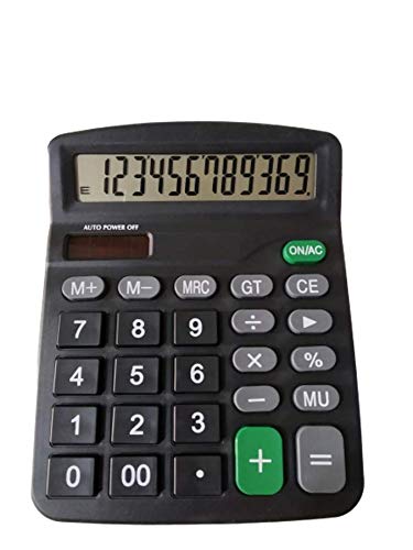 12-Digit Solar & AA Battery Dual Power Basic Calculator