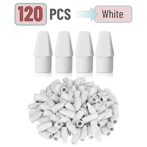 Image of Mr. Pen- White Pencil Top Erasers, 120 pcs, Eraser Caps for Pencils | White Pencil Head Erasers for Pencils Tops
