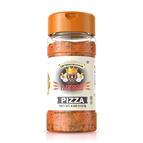 Healthy FlavorGod Pizza Seasoning - Zero Calories, Low Sodium, Zero Carbs, Zero Sugar, No MSG, Gluten Free, Paleo Friendly, Vegan, Dairy Free, Keto Friendly, Kosher