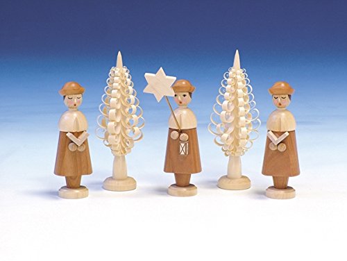 Chanteur de Carol et arbres en bois pour décorer votre village de Noël