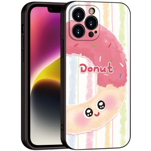 Donut Pattern Phone Case for iPhone 15 Pro Max - Pink Frosting with Colorful Sprinkles, Soft Cute Protective Cover for Girls & Women (B1-Cartoon Cute Donut)