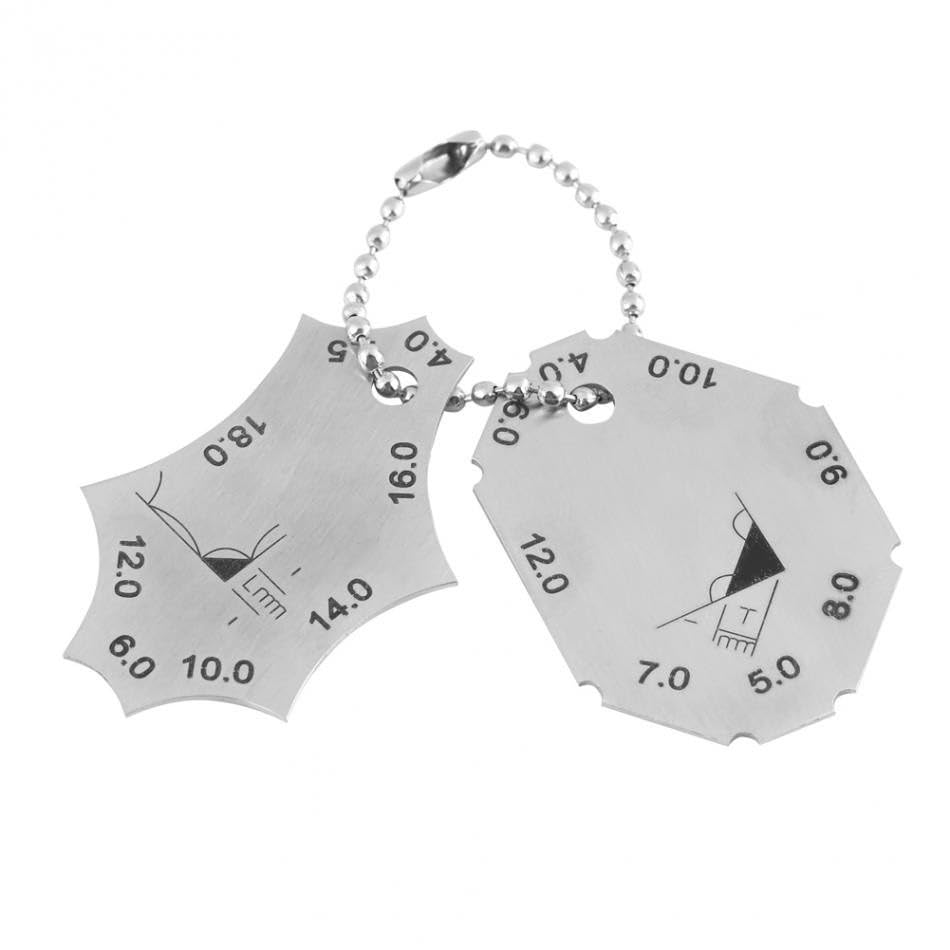 2pcs/Set Welding Joint Gauge Stainless Steel Welding Gauge Key Pocket Gage Weld Seam Test Inspection Ruler
