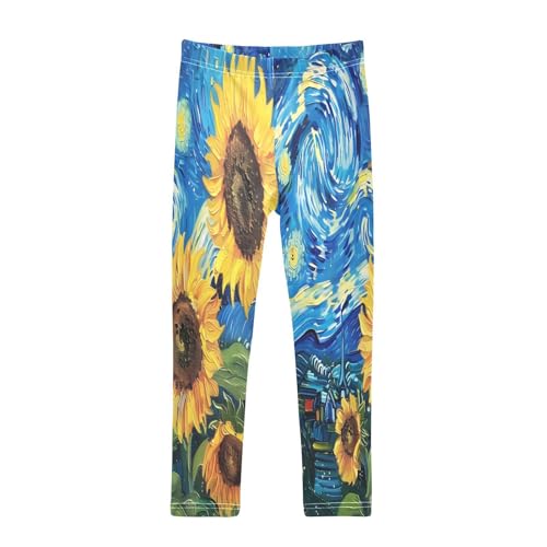 Toddler Girls Leggings Printed Yoga Pants Leggings Sunflowers Sky for Kids