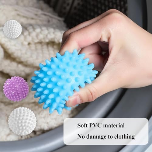 8 Pcs Washing Machine Balls, Dryer Balls for Laundry UK, Laundry Balls, Washing Balls,Tumble Dryer Balls | Reusable Soft Drying Balls for Tumble Dryer (Large Size White*2, Blue*3, Purple*3) - Image 5