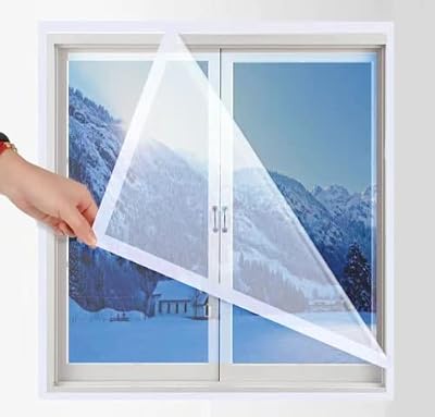 Window Insulation Kit, Window Insulation Kit for Winter, Transparent Heat Insulation Film, Winter Protection Suitable for Living Room, Bedroom, Kitchen, Bathroom (31.5 * 70.8in)