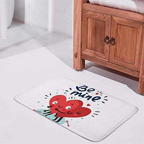 Tapis de bain velours rouge à cœurs pour réveiller votre déco - 3