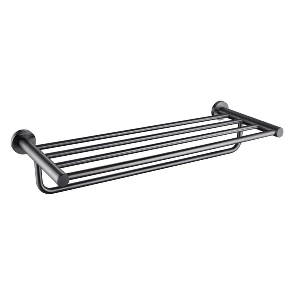 WNJJ Exquisite Bathroom Shelves Gun Gray Bath Towel Rack, Stainless Steel Hardware Pendant, Bathroom Towel Rack, Bathroom Towel Rail (Color : Single rod)