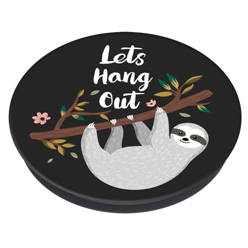 PopSockets | PhoneGrip | uchwyt i uchwyt do smartfonów | Włączany i wysuwany uchwyt na palec Basic | Sloth Leniwiec