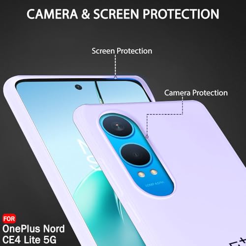 Image of MOBILOVE Back Cover Case for OnePlus Nord CE 4 Lite 5G | Pure Liquid Soft Matte Silicone Case with Logo and Comes with Camera and Screen Protection Back Cover for OnePlus Nord CE 4 Lite 5G (Purple)