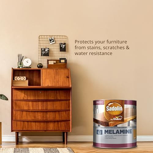 Image of Dulux Sadolin Melamine Wood Polish Matt Finish | Premium Finish for All Kinds of Wood | Superior Stain, Scratch, and Water Resistance, 4 litres