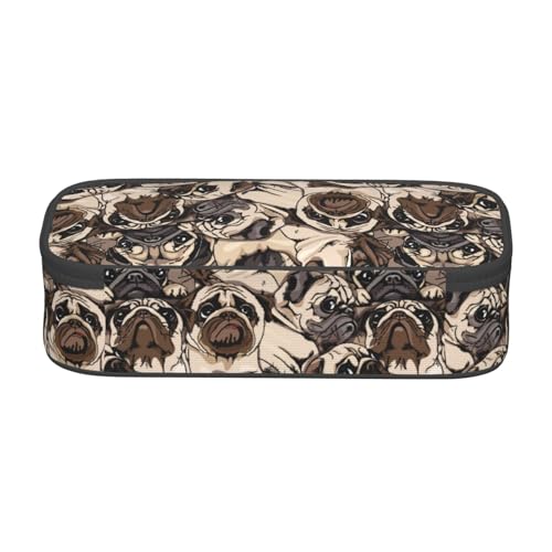 Image of Funny Pug Dog Pencil Case Organizer Big Capacity Pencil Pouch Stationery With Zipper School Supplies Pencil Bag For Girls Boys Office