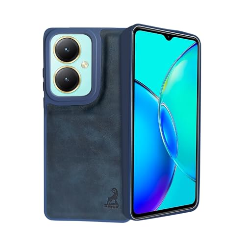 Image of AIBEX Shield Back Cover Case Compatible with Vivo Y27 4G Back Cover | Flexible Vegan Leather | Full Camera Protection | Raised Edges | Super Soft-Touch | Bumper Case