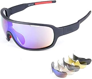 Lorsoul Polarized Sports Sunglasses UV400 With 5 Interchangeable Lenes for Men Women Cycling