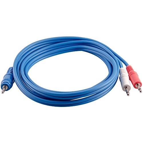 Cable divisor de audio Seismic Audio 3.5mm 6 pies azul miniatura 1
