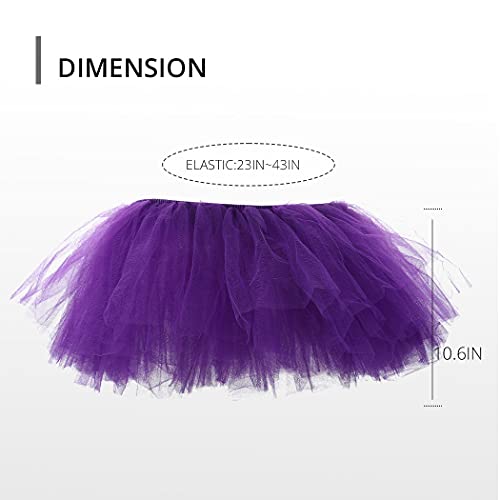 Kakaco Layered Tulle Tutu Skirts Ballet Dance Tutu Princess Party Tutu Costume For Women And Girls (C-Purple) #TOP1