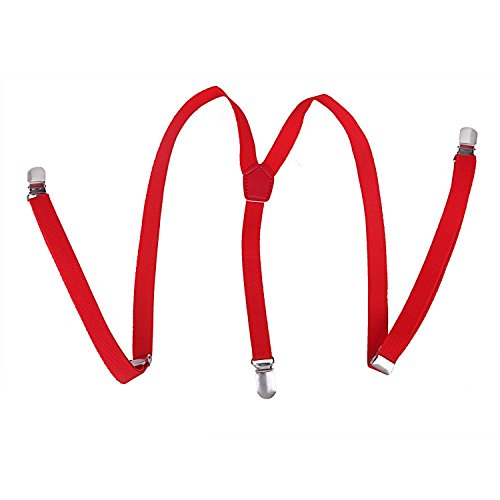 Corbatín y tirantes ajustables para hombre rojo miniatura 2