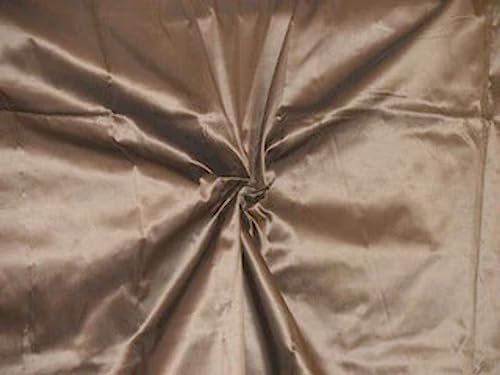 Taffetas de pure soie marron pêche 137 cm, étoffe de luxe pour robe