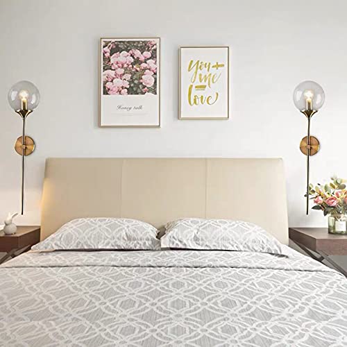 RENKTE Modern Minimalist Wall Sconce Light, 15cm Glass Ball Lamp Shade and Aluminium Support Lamp for Bedroom and Hallway (Transparent) - Image 3