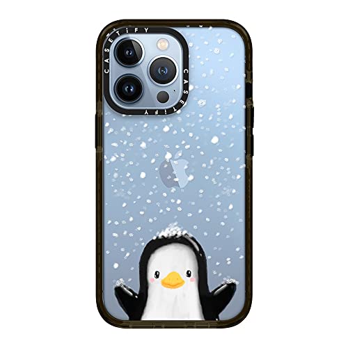 Coque iPhone 13 Pro CASETiFY Pingouin Hivernal Noir Transparent