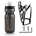 OSIGEI PortabidóN De Bicicleta con Botella De Bicicleta De 21 Oz, Soporte para Bebidas Ligero Bicicleta con Tornillos - Botella De Agua para Bicicletas Sin Bpa para Bicicletas, Bicicletas (Negro)