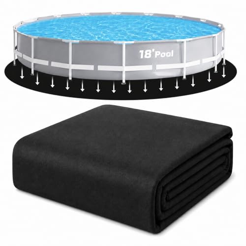 Pool Helper 18-Foot Round Pool Pads for Above Ground Pool Durable Geotextile Fabric Under Pool Liner Pad Puncture Resistant Pool Ground Pad Extend Liner Life Black