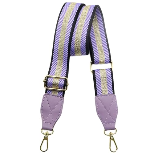 Adjustable Purse Strap With Purple Leather End - 1.5" Wide Handbags, Camera, Guitar, Phone & Crossbody Bag Replacement Shoulder Straps(Gold Hardware) by LEMEDE - Used condition - US$10.11