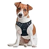 E-PETS Pechera Arnes para Perro Mediano Chico | Pechera Ajustable Antitirones Resistente para Paseo Entrenamiento (Negro,...
