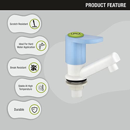 Image of LIPKA Sky Pillar Tap Faucet | PTMT Water Tap | White /Blue Color |