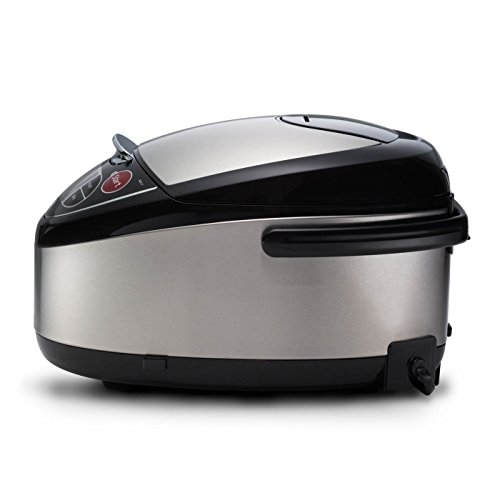 Image of TIGER JAX-T10U-K 5.5-Cup (Uncooked) Micom Rice Cooker and Warmer with Tacook Food Steamer Cooking Tray Technology and 10 Auto-Cook Settings, Stainless Steel Black