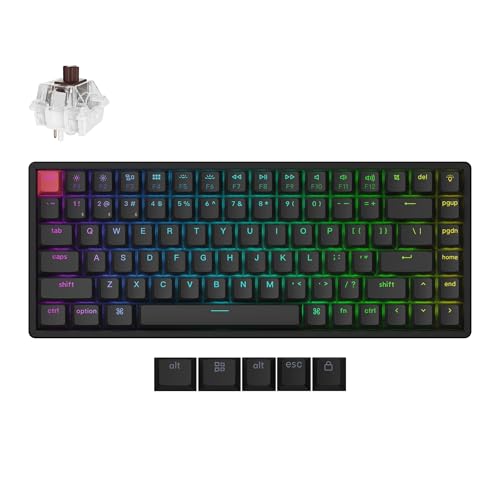 Image of Keychron K2 75% Layout QMK Wireless Mechanical Keyboard Super Brown Switch, Swappable RGB Backlight Aluminum Frame with Shine-Through Double-Shot PBT Keycaps for Mac Windows-Version 3