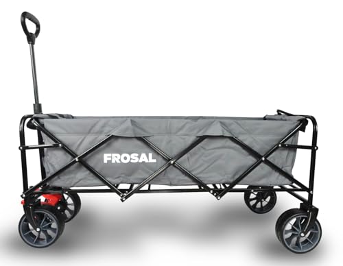 FROSAL Bollerwagen Oskar faltbar Kinder XXL groß lang grau Transportwagen Handwagen extralang