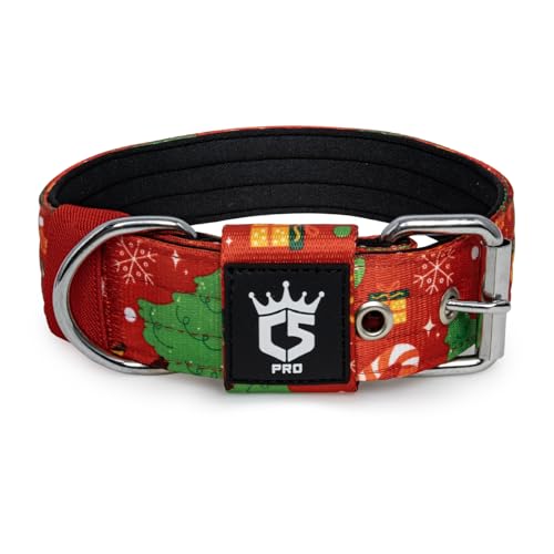 TSPRO Heavy Duty Tactical Dog Collar 1.5" Wide, Padded Dog Collar with Metal Buckle