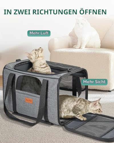 Morpilot Transporttasche für Katze mit Rollen, Faltbarer Katzentransportbox Hundetragetasche Transportbox Hund mit Trolley für kleine Hunde und Katzen - Image 3