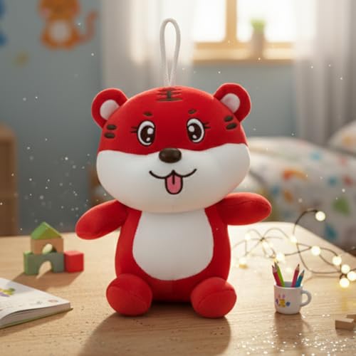 Image of Cute Red Cartoon Soft Toy for Kids - Ultra Soft Plush Doll | Adorable Stuffed Character Toy for Boys & Girls