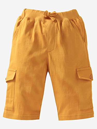 Image of KiddoPanti Boys Knit Solid Cargo Shorts Pack of 2 | 100% Cotton | Comfortable Rib Waistband | 2 Front Pockets & 2 Cargo Pockets | Sport Bermuda Half Pant for Boys