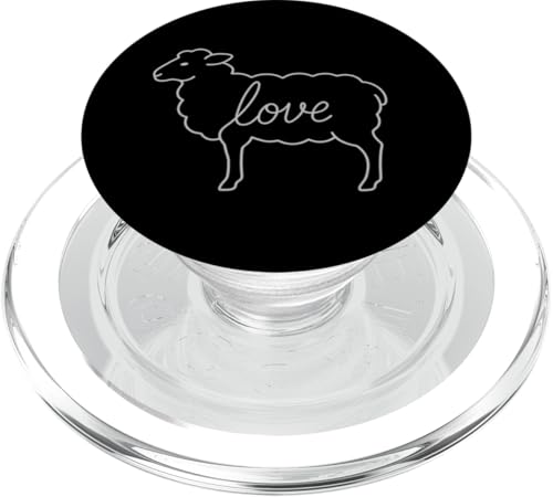 Sheep Love linea minimalista simpatico animale da fattoria amante della PopSockets PopGrip per MagSafe lana