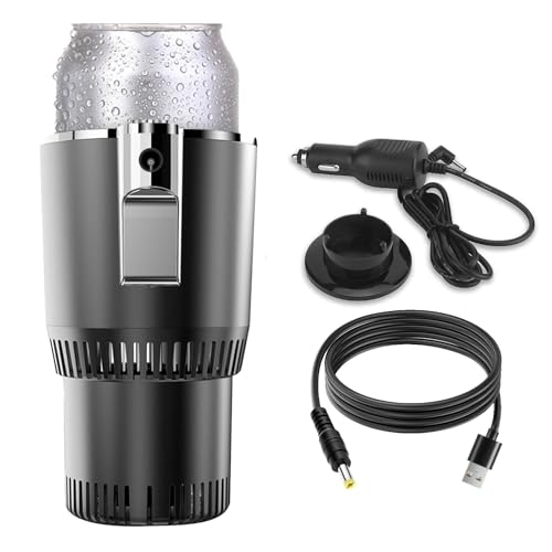 Smart Car Hot and Cold Cup Holder Rapid Heating and Cooling Insulated Electric Beverage Mug for Car Home Office Travel Portable Temperature Control Cup Accessory, Smart Cup for car, Heated Travel Mug
