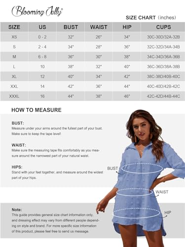Image of Blooming Jelly Womens Swimsuit Coverups White Chiffon Bikini Swimwear Beach Cover Up Dress Shirt