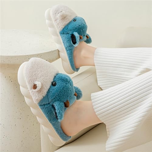 YILANLAN Animal Slippers For Women Man Cute Cow Slippers Adult Cozy Fuzzy Warm Winter House Slippers3