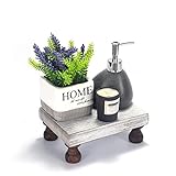 mustry Farmhouse Kitchen Decor Decorative Rustic Wood Riser for Display, Beautiful Pedestal Stand for Kitchen Decor, Bathroom Decor, Perfume Organizer and Soap Stand