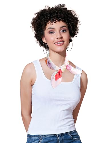 Silk Feeling HeadScarf for Women Lightweight Square Neckerchief for Men Breathable Printed Bag Scarves 21" Hair Tie3