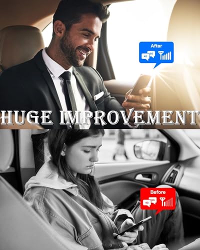 Image of Upgarde Cell Booster for Car, Truck Cell Phone Signal Booster on Band 2 /4 /5 /12 /13 /17 /25 /66 for 5G Support All U.S.Carriers AT&T T-Mobile Verizon and More Cellphone Booster for RV Car Vehicle Call /Data
