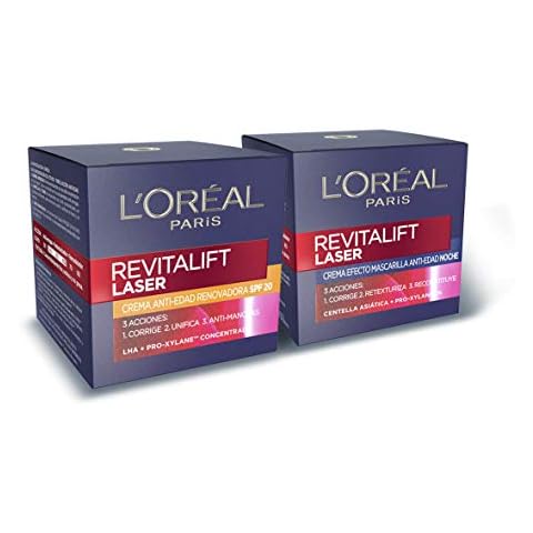 Set de Crema de Día y Noche Anti-Edad L'Oréal Paris Revitalift Láser con Protección Solar SPF 20 Cover